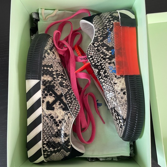 Off White Snakeskin Sneakers - Picture 1 of 8